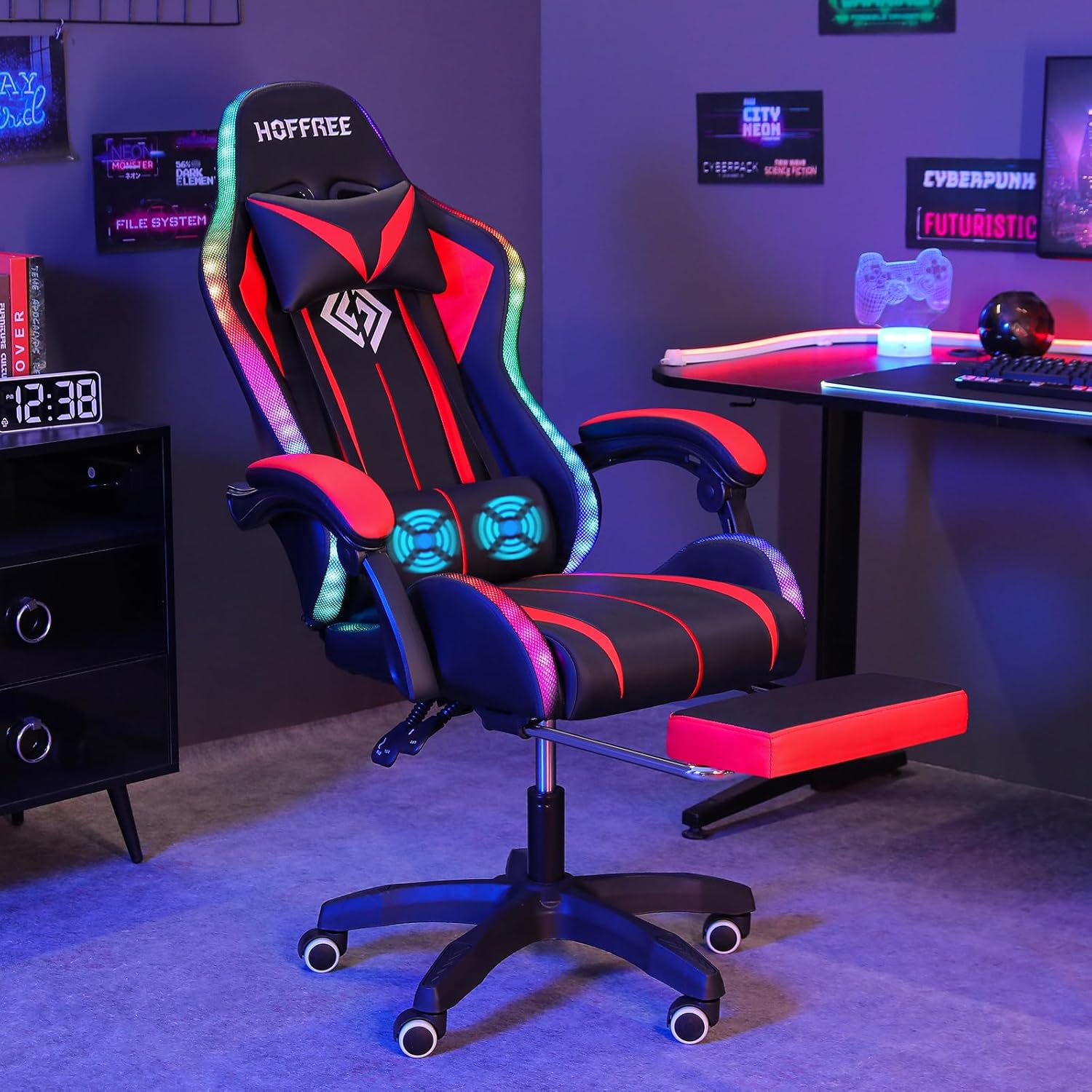Rgb Gaming Chair - Gaming Chair Massage with LED RGB