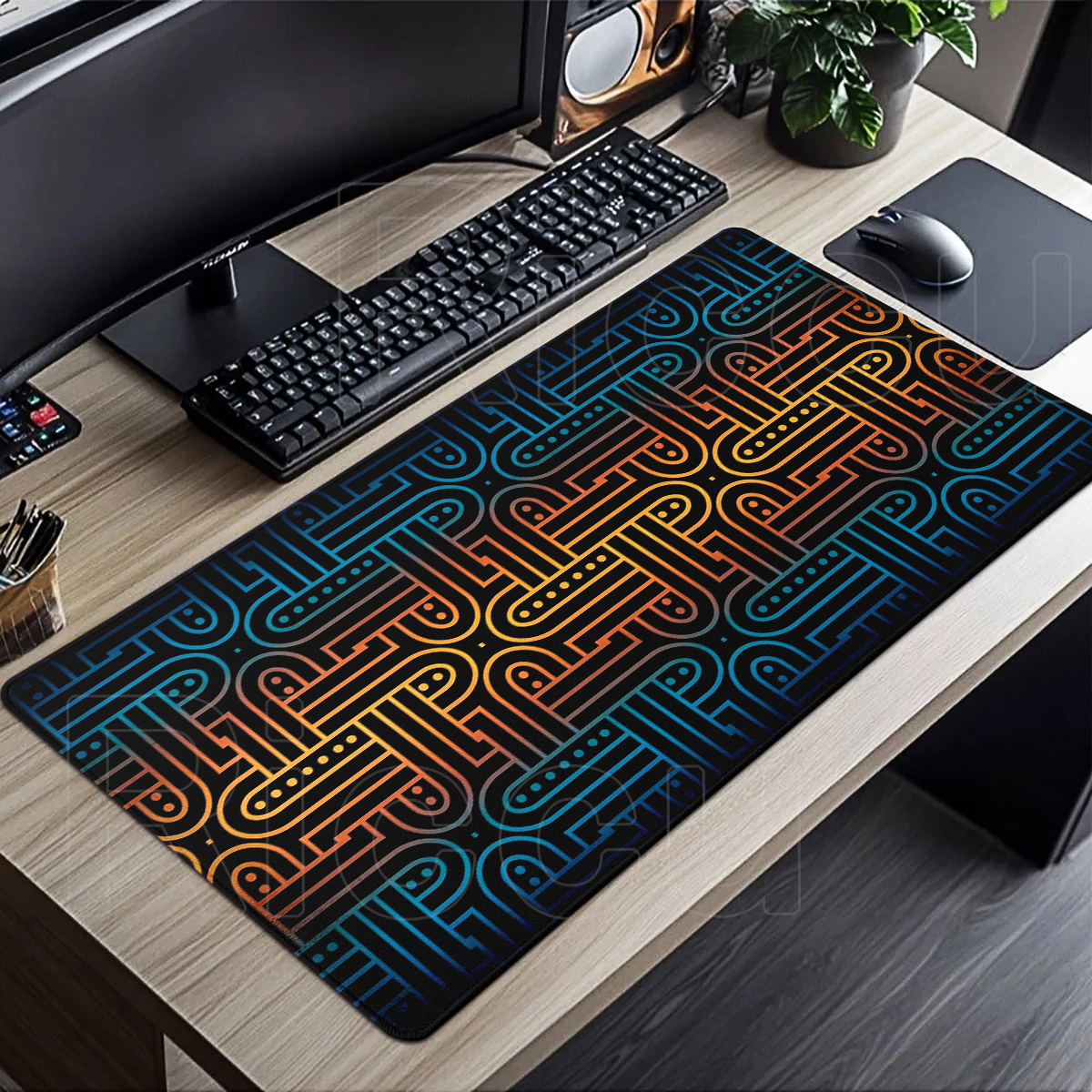 Black And White Geometric Line - Esports Gaming Keyboard And Mouse avaliação e preço