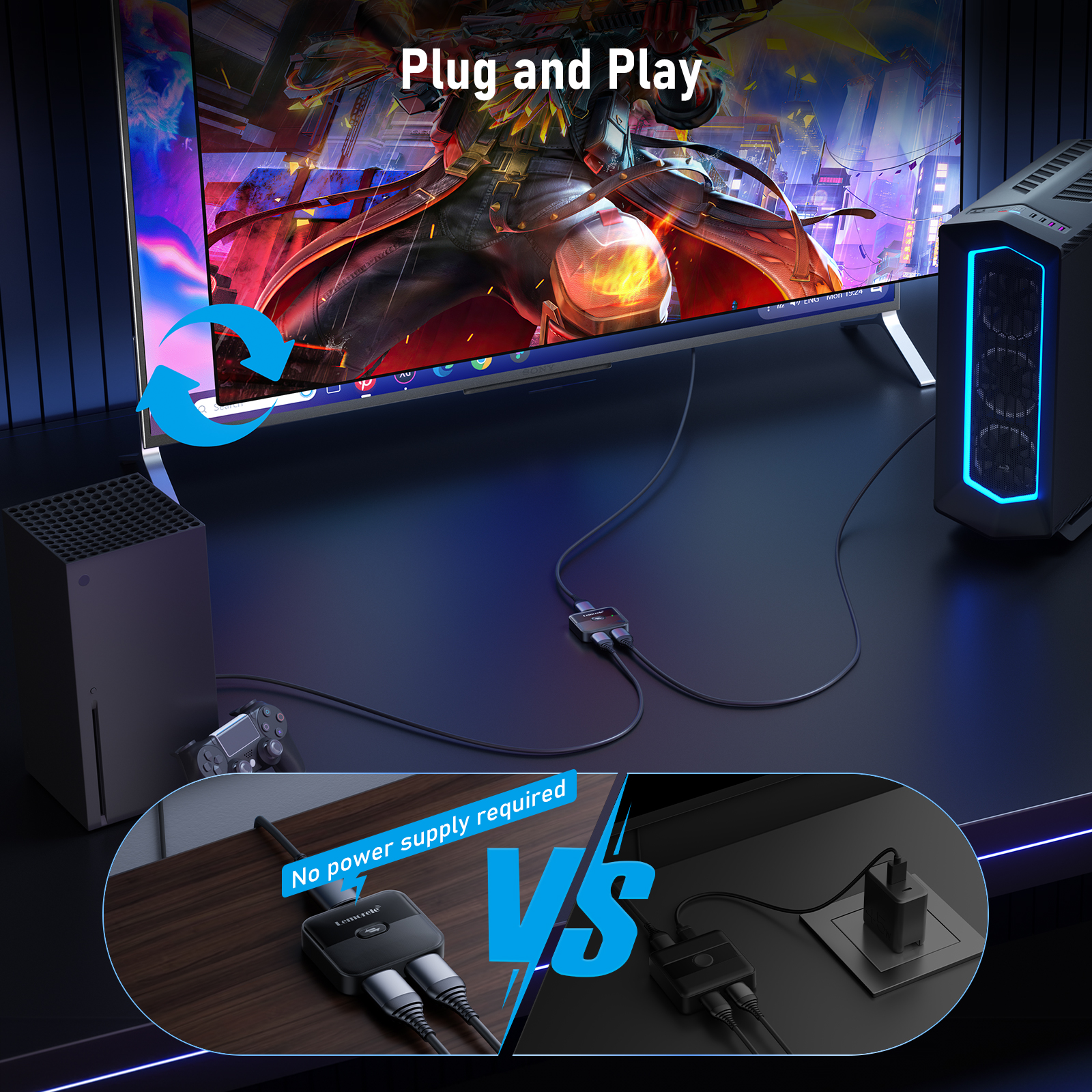 Lemorele 4K HDMI Splitter Swit - Esports Gaming Hub avaliação e preço
