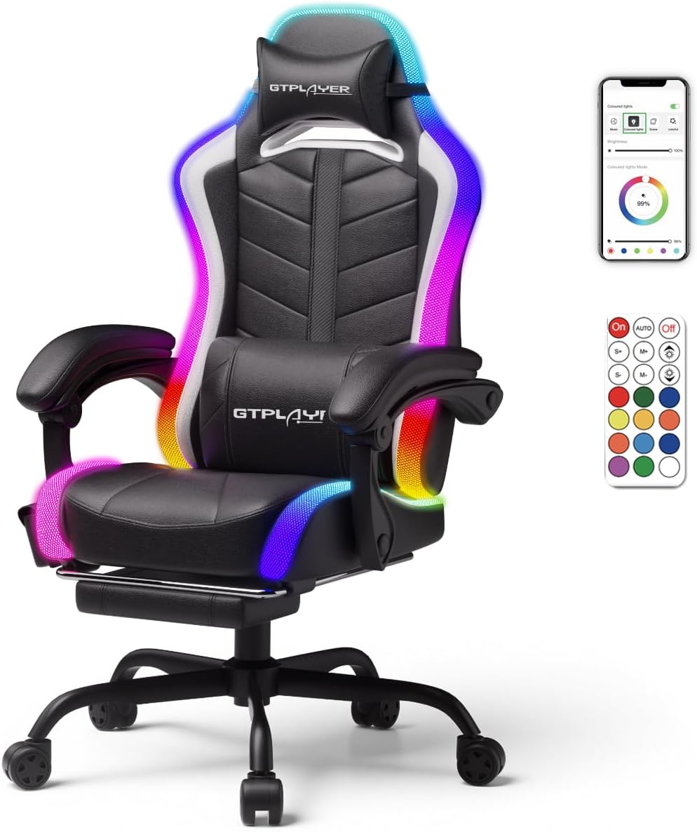 RGB LED Gaming Chair with Blue - Rgb Gaming Chair avaliação e preço