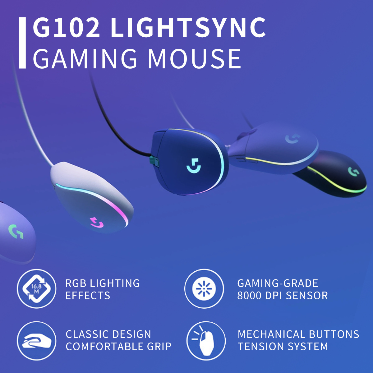 Gaming Mouse Logitech G102 Lig - Esports Gaming Keyboard And Mouse avaliação e preço