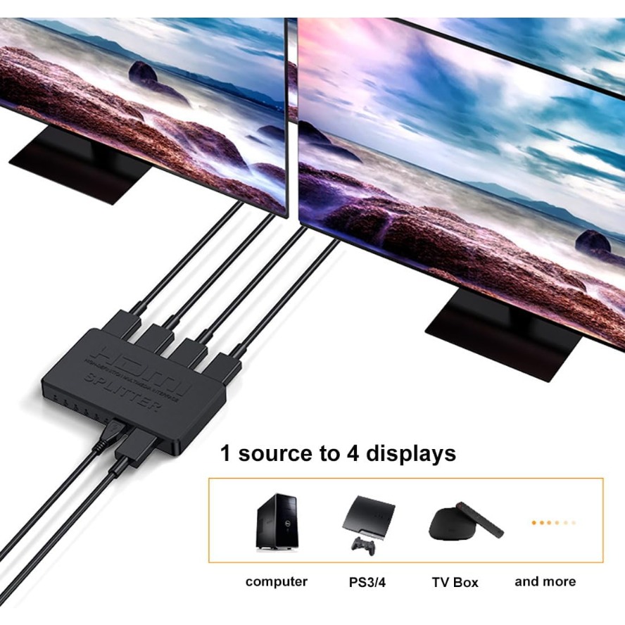 4K HDMI Splitter 1 in 4 Hub Ou - Esports Gaming Hub avaliação e preço