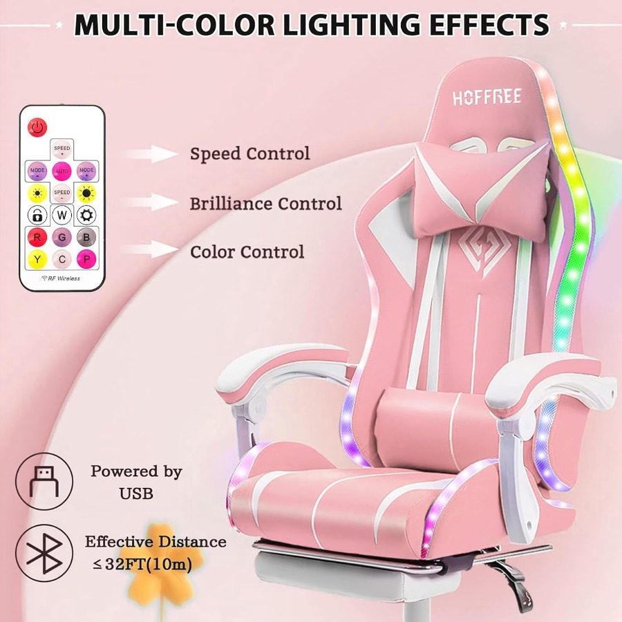 Gaming Chair with LED RGB Ligh - Rgb Gaming Chair avaliação e preço