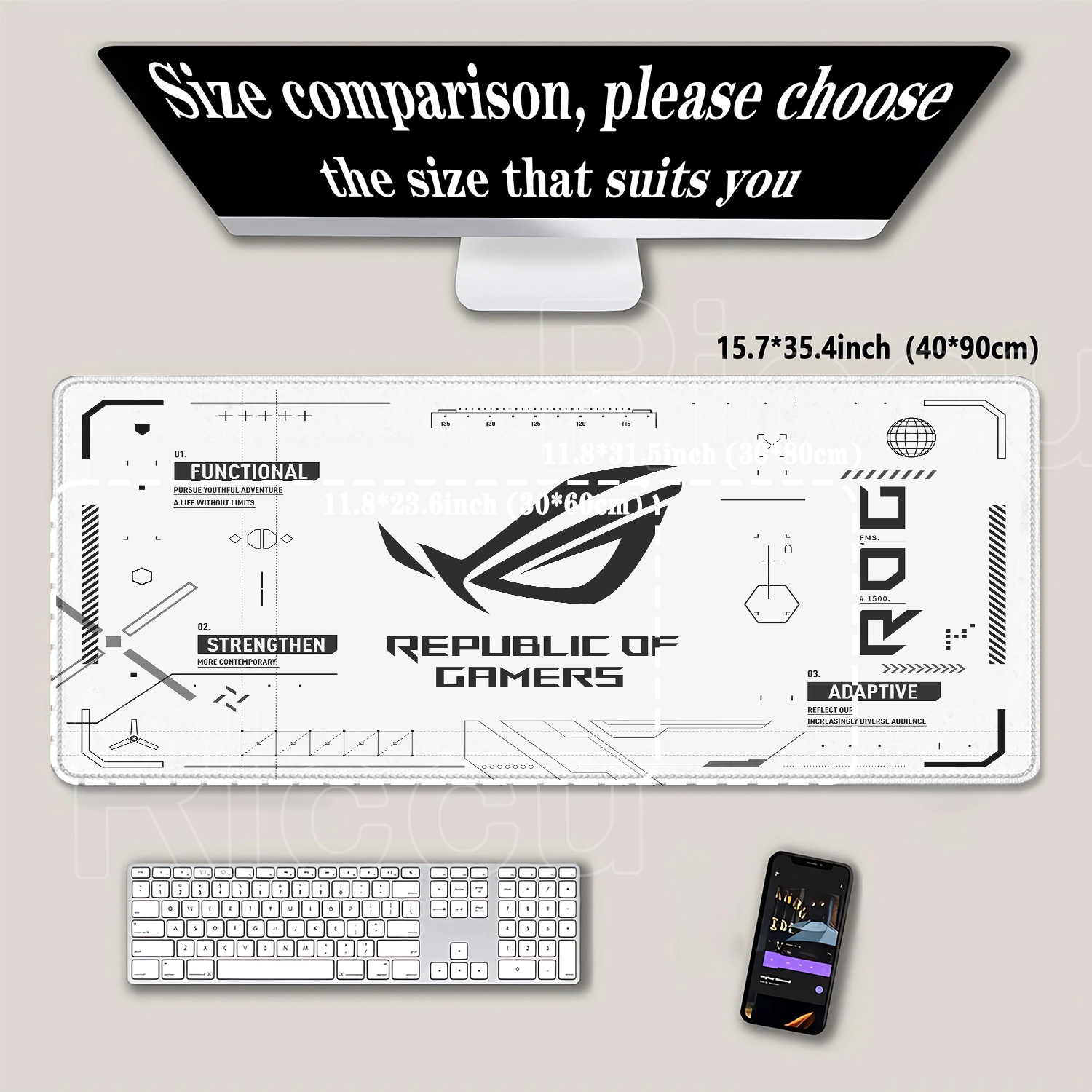 R-ROG Large Gaming Mouse Pad A - Esports Gaming Keyboard And Mouse avaliação e preço