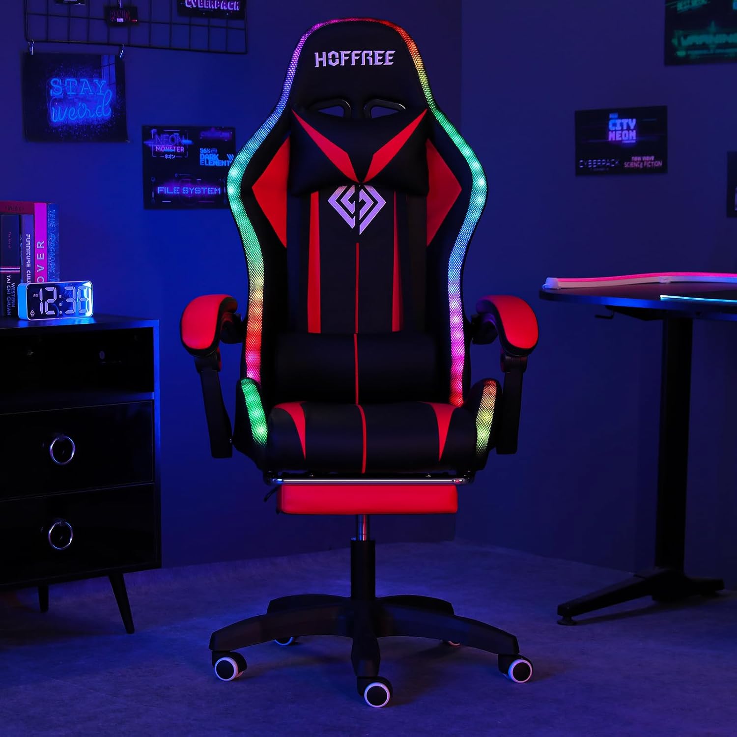 Gaming Chair Massage with LED  - Rgb Gaming Chair avaliação e preço