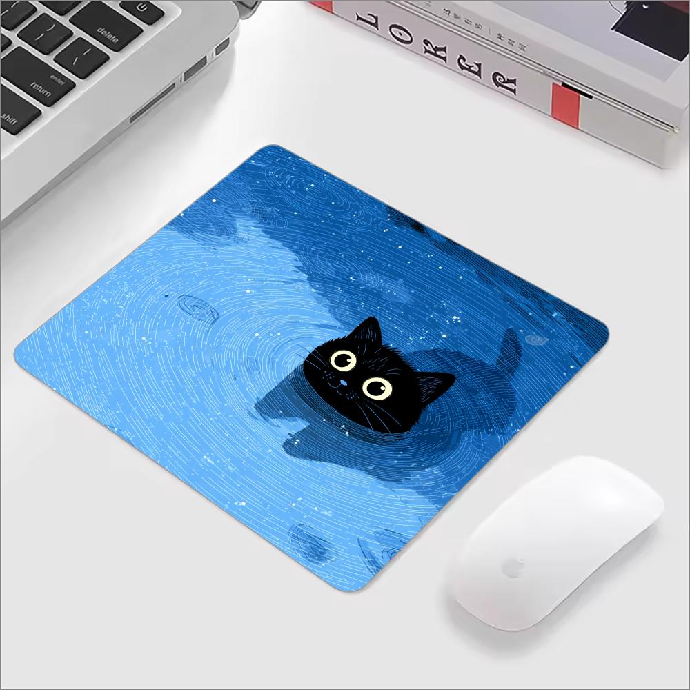 Cute Black Cat Glass Mouse Pad - Esports Gaming Keyboard And Mouse avaliação e preço