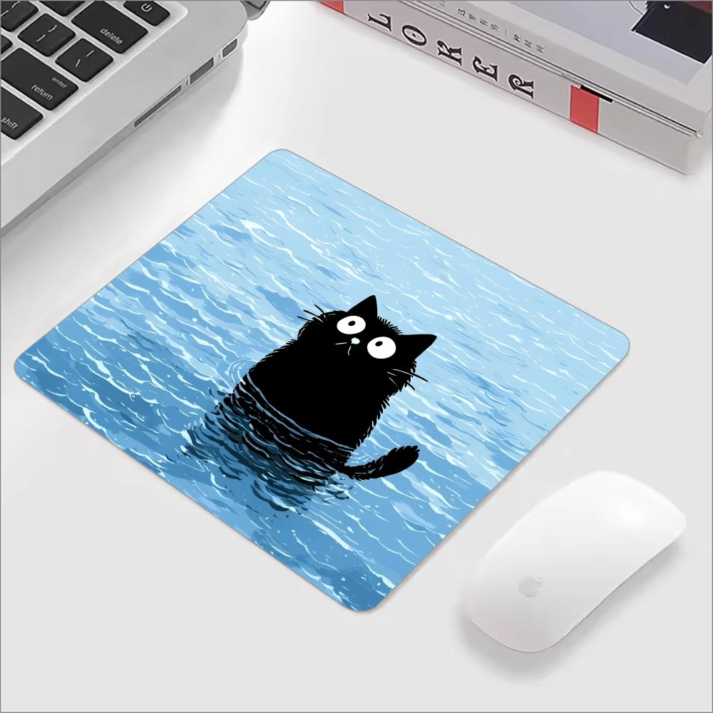 Cute Black Cat Glass Mouse Pad - Esports Gaming Keyboard And Mouse avaliação e preço