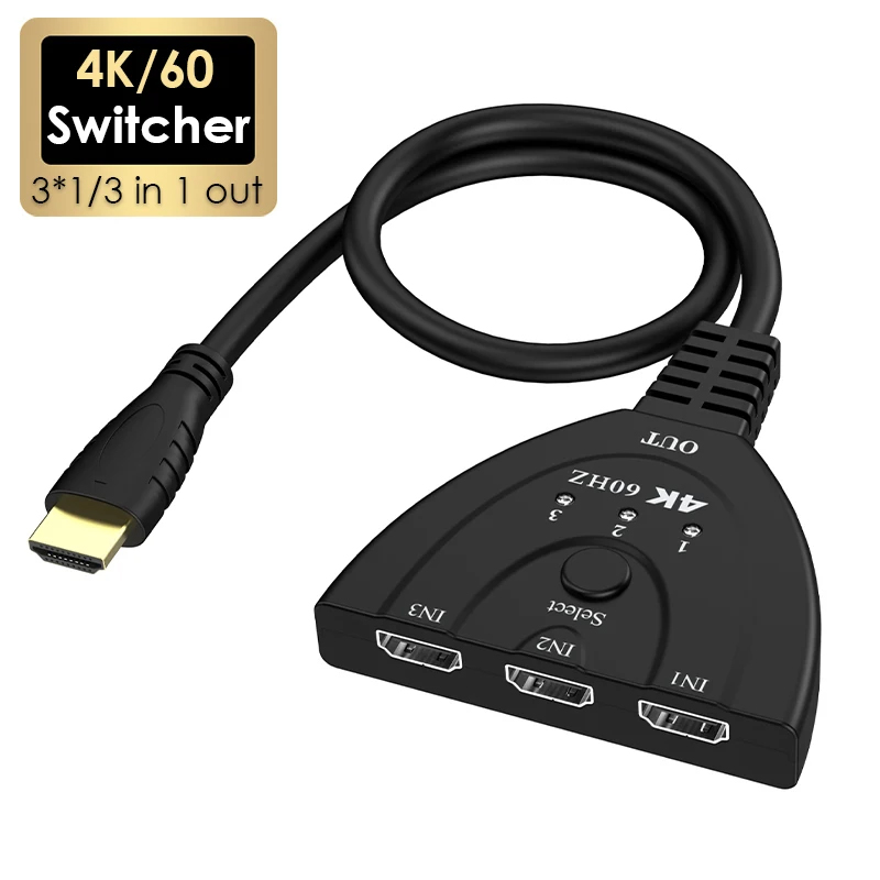 4K 60Hz 3D Mini 3 Port HD Swit - Esports Gaming Hub avaliação e preço