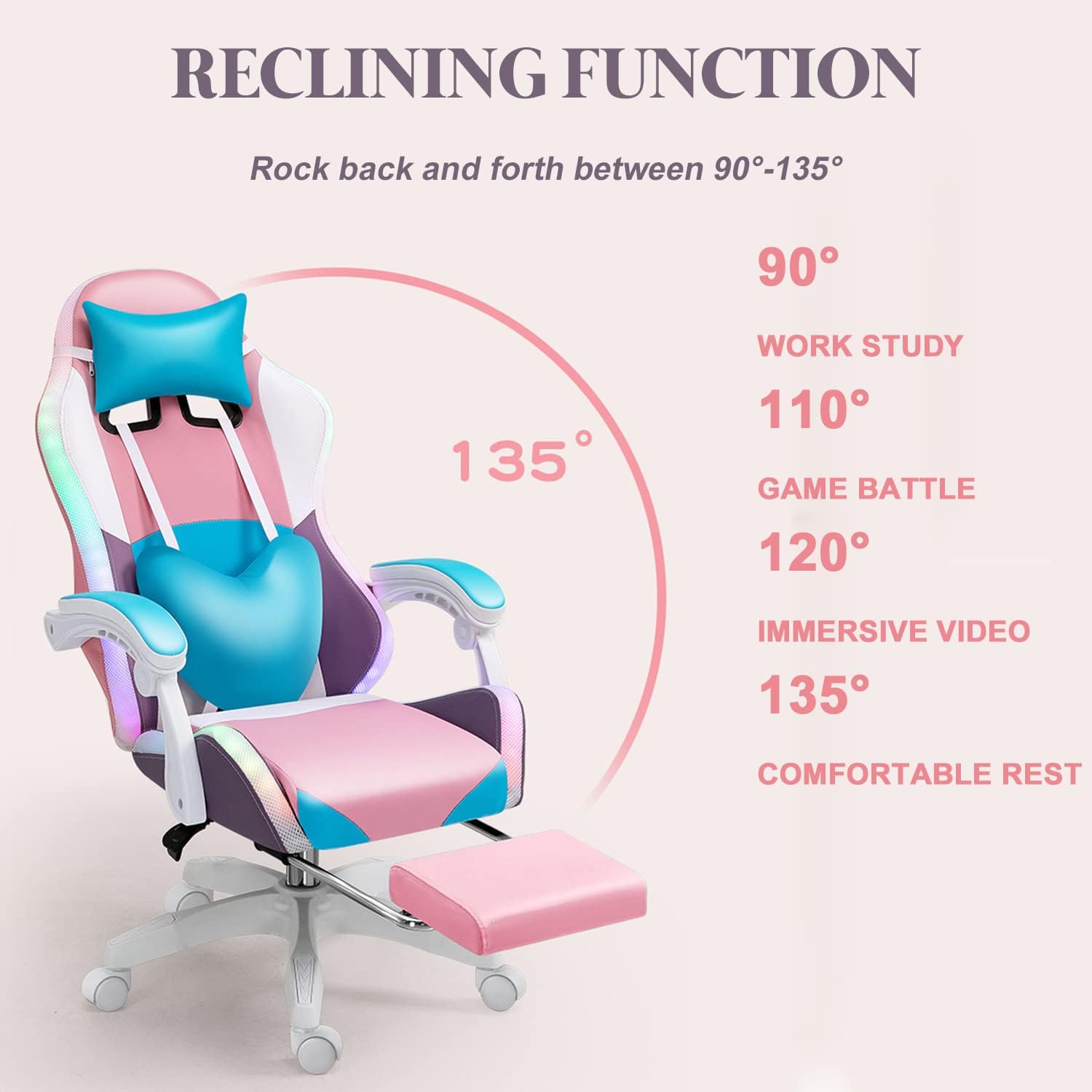 RGB LED Gaming Chair for Adult - Rgb Gaming Chair avaliação e preço