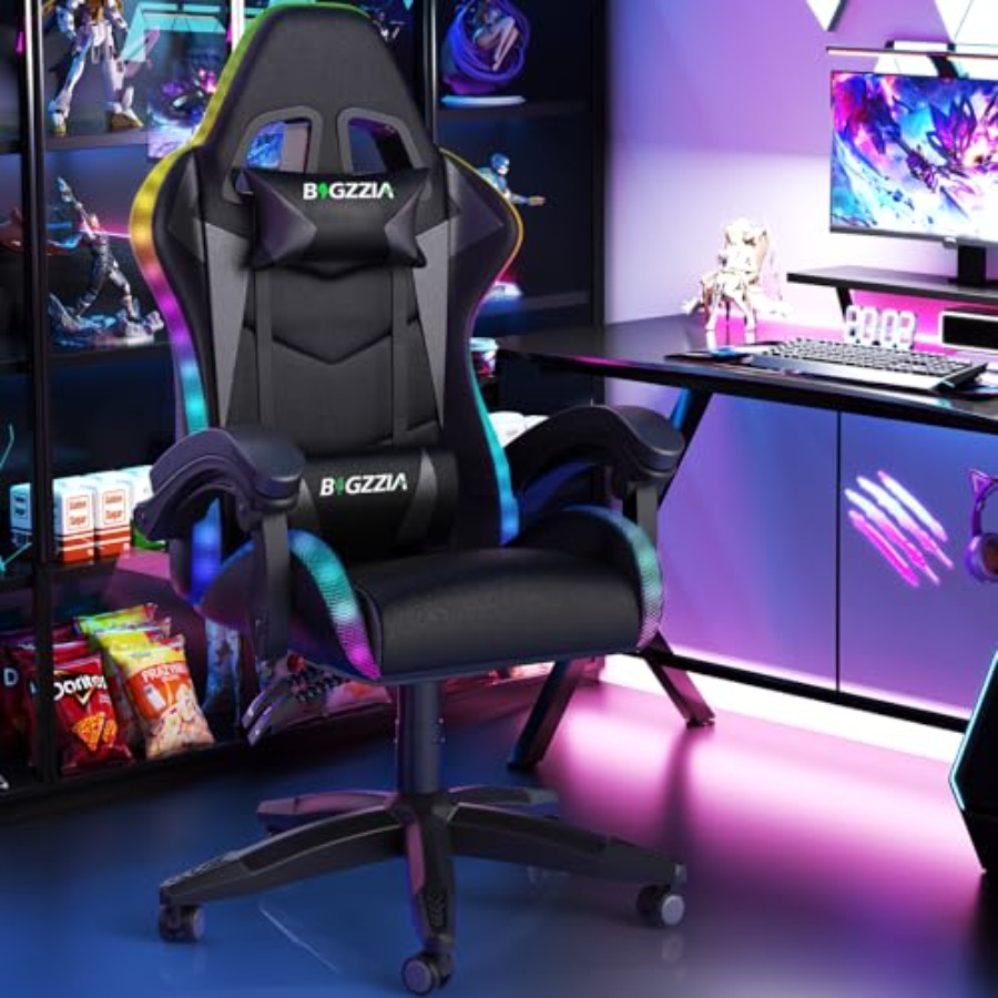 Gaming Chair with RGB LED Ligh - Rgb Gaming Chair avaliação e preço