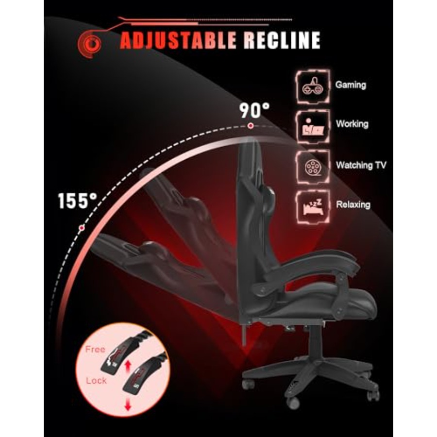 Gaming Chair with RGB LED Ligh - Rgb Gaming Chair avaliação e preço